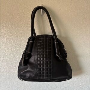 AMERICAN GLAMOUR Black with White
Stitching HANDBAG